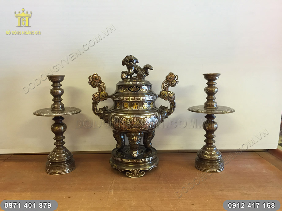 tam sự đỉnh nến ngũ sắc 60cm